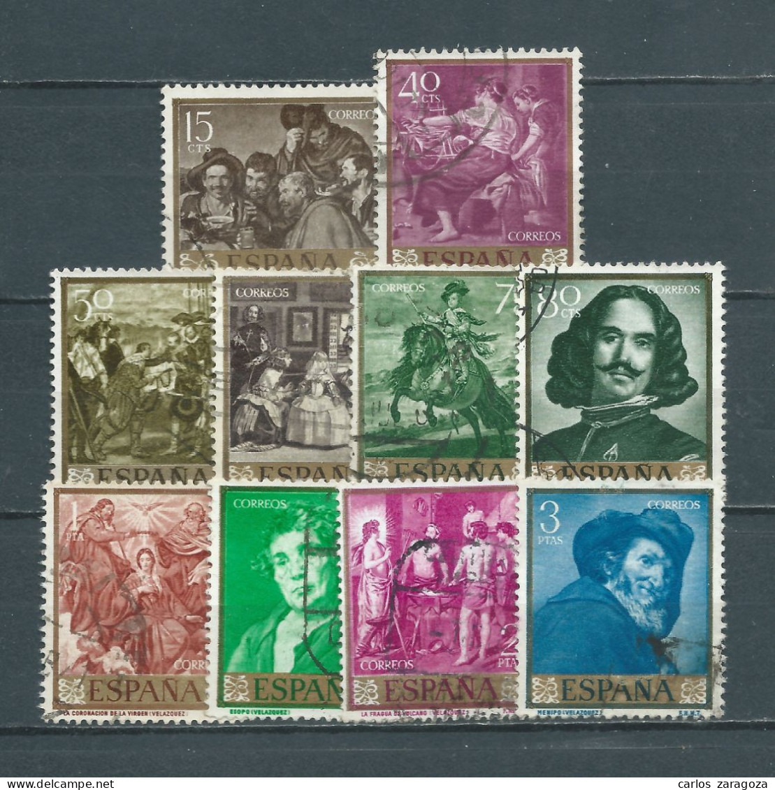 ESPAÑA 1959—Serie Completa VELAZQUEZ 927-936, 1238-1247 (o) Timbres Oblitérés Mi 1135/1144 - Used Stamps