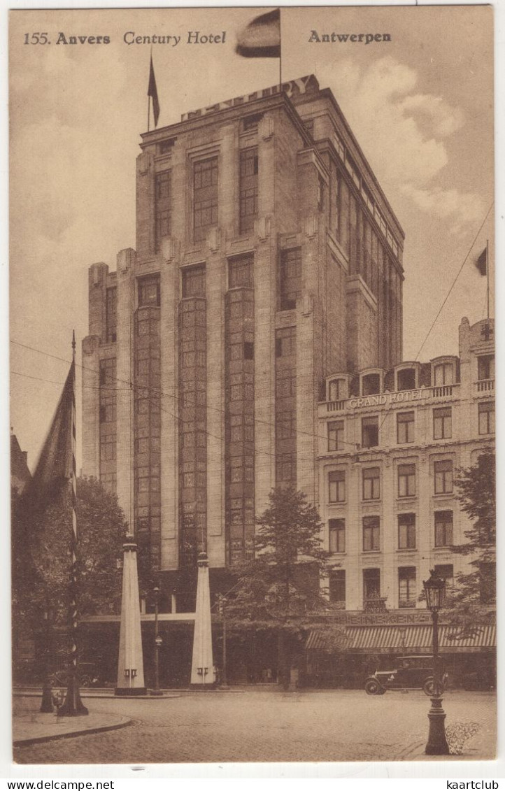 155. Anvers - 'Century' Hotel - Antwerpen - (Belgique/België) - Oldtimer Auto/Voiture - Antwerpen