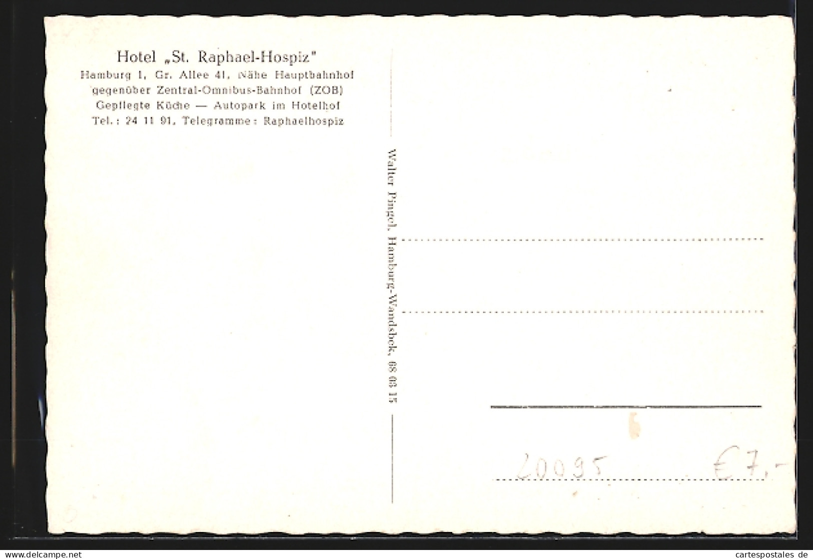 AK Hamburg-St.Georg, Am St. Raphael-Hospiz, Grosse Allee 41  - Mitte