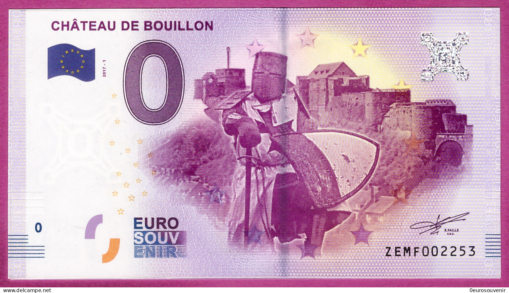 0-Euro ZEMF 2017-1 CHÂTEAU DE BOUILLON S-2a - Private Proofs / Unofficial