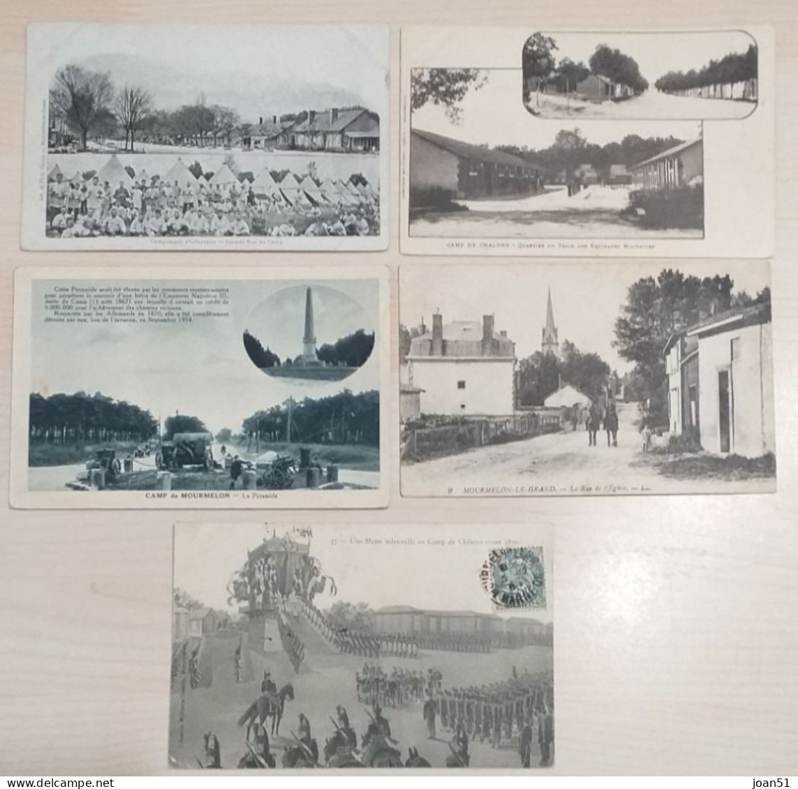 LOT DE 5 CARTES POSTALES DE MOURMELON CAMP DE CHALONS - Collections & Lots