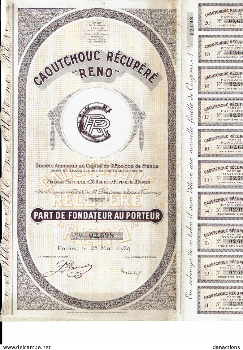 59-CAOUTCHOUC RECUPERE "RENO".  TOURCOING - Autres & Non Classés