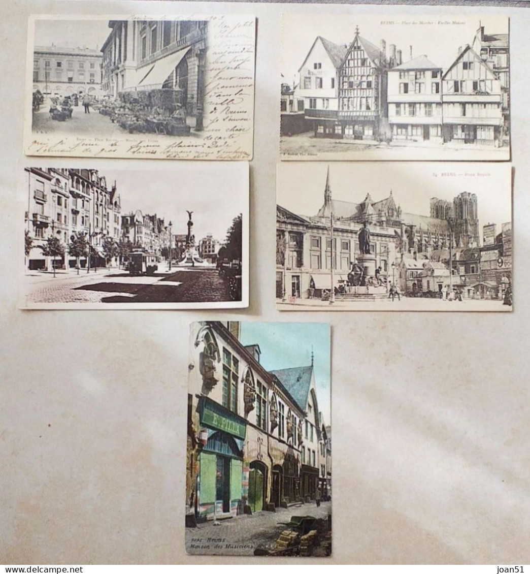 1 LOT DE 5 CARTES POSTALES DE REIMS - Reims