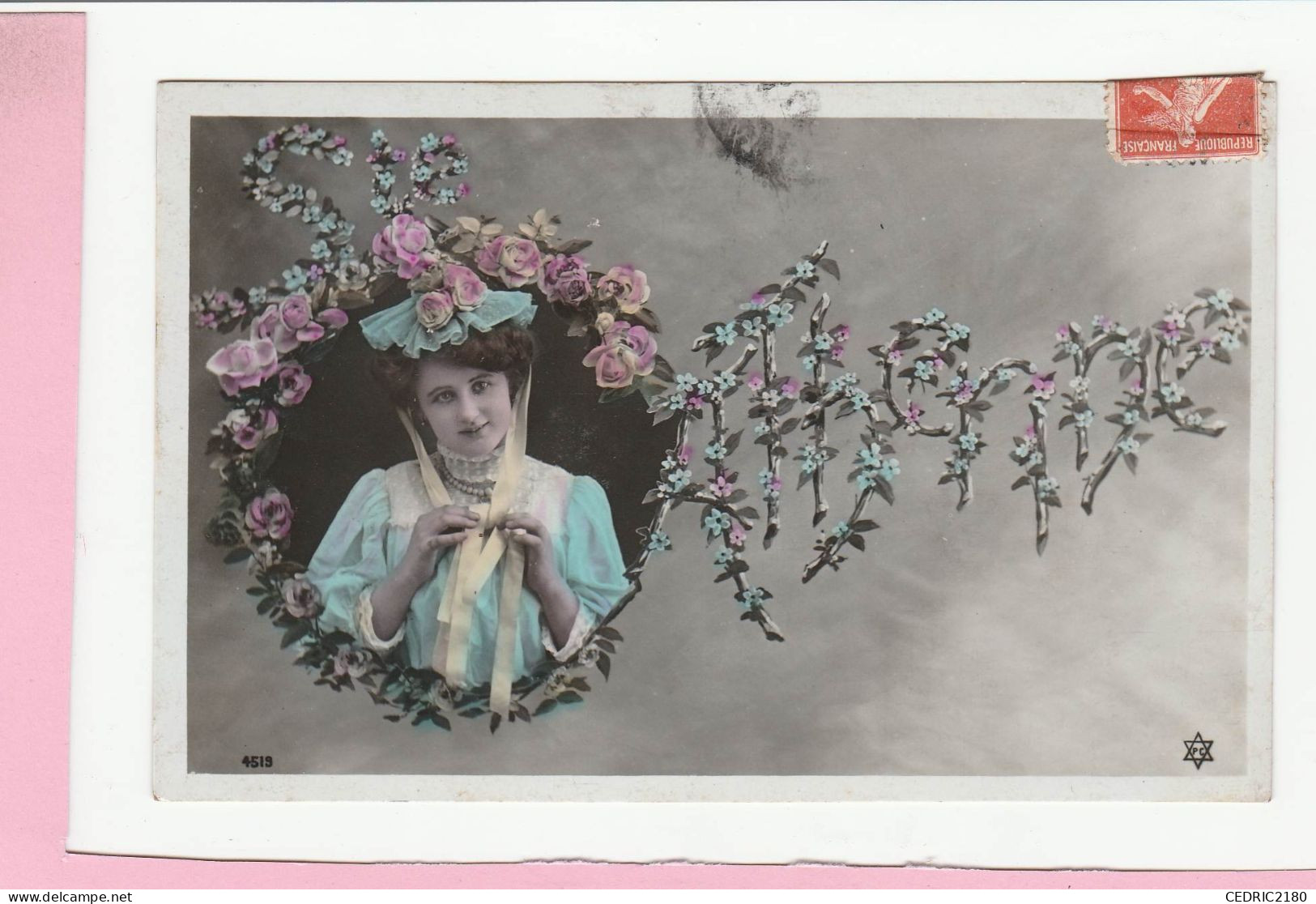 CARTE FLEURS AVEC FEMME - Women