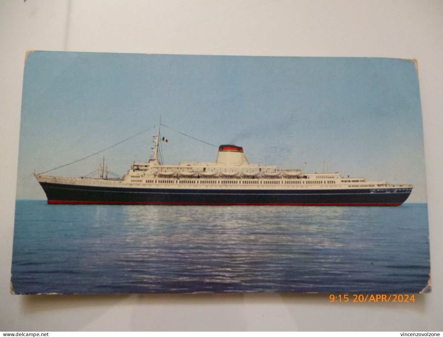 Cartolina Viaggiata "ITALIA Società Di Navigazione - Genova T/n LEONARDO DA VINCI" 1964 - Steamers