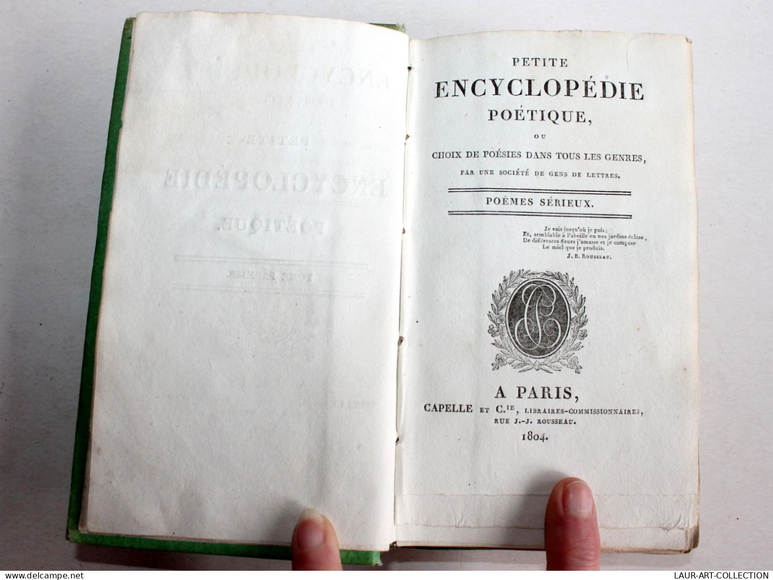 PETITE ENCYCLOPEDIE POETIQUE, CHOIX POESIES TOUS GENRES 9 POEMES SERIEUX 1804 T1 / ANCIEN LIVRE XIXe SIECLE (1803.183) - Autores Franceses