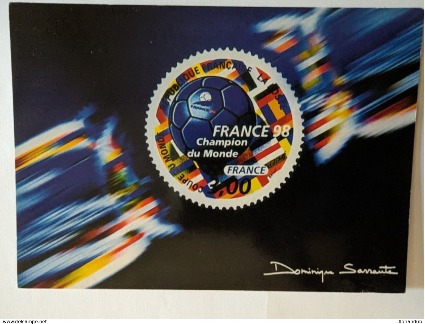 CP - Équipe De France Football 1998 Champion Du Monde Timbre La Poste - Football