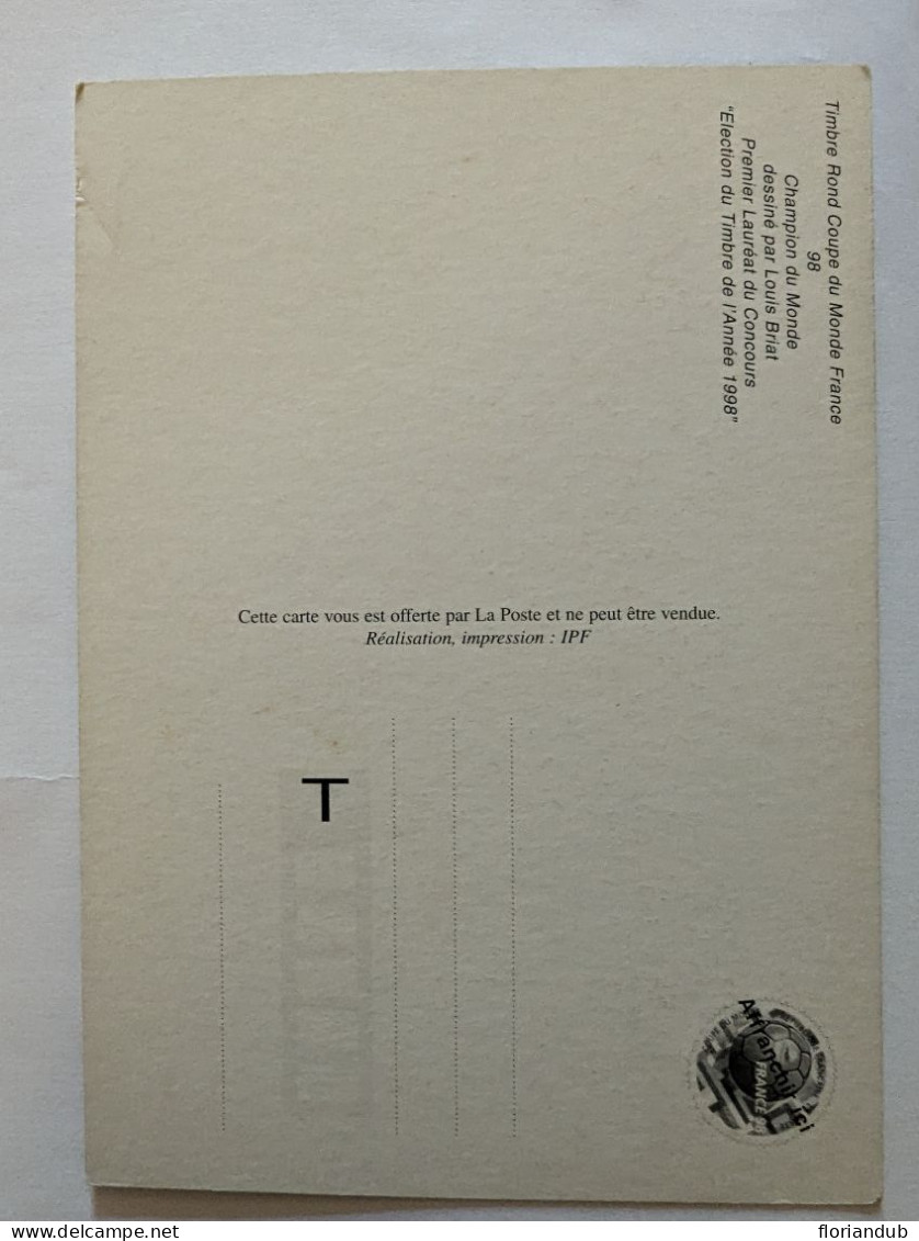 CP - Équipe De France Football 1998 Champion Du Monde Timbre La Poste - Football