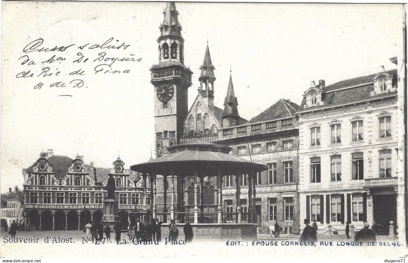 Souvenir D'Alost La Grand Place 1903 Animée - Aalst