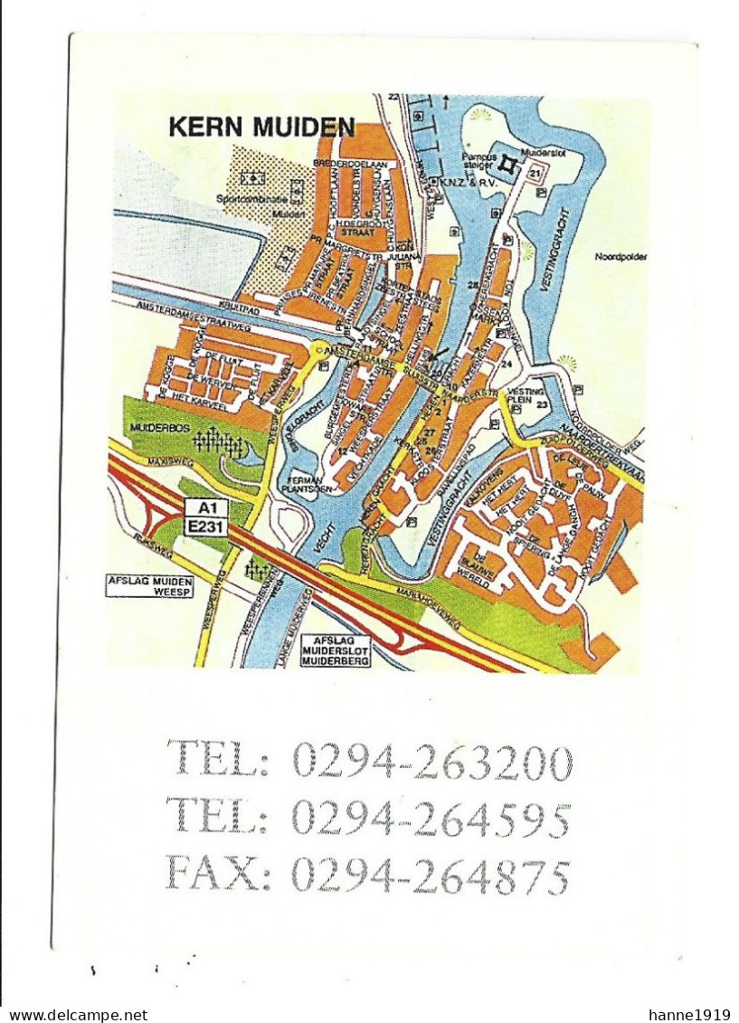 Muiden Sluis 1 De Doelen Etiquette Visitekaartje Htje - Visiting Cards