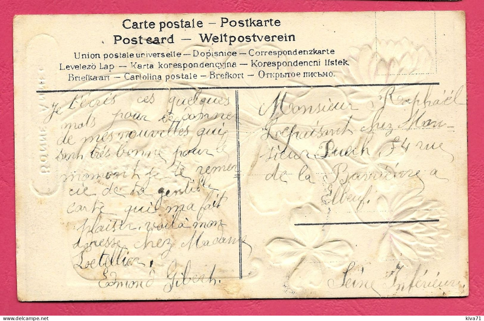 " Souvenir  "       1908      Embossée - Saluti Da.../ Gruss Aus...