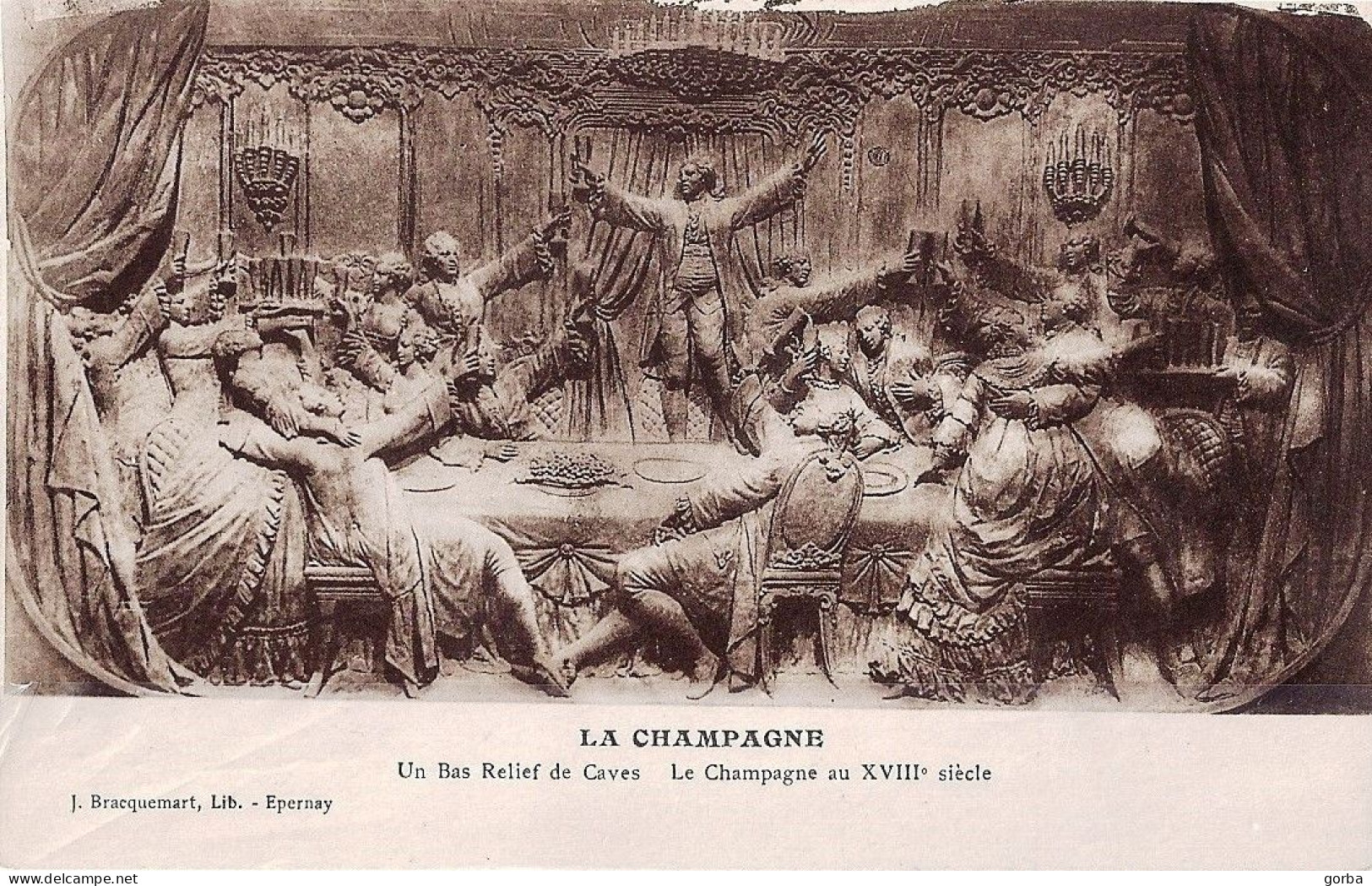 *CPA - FRANCE - CHAMPAGNE-ARDENNES - Bas Relief De Caves Le Champagne Au XVIIIé Siecle - Champagne-Ardenne