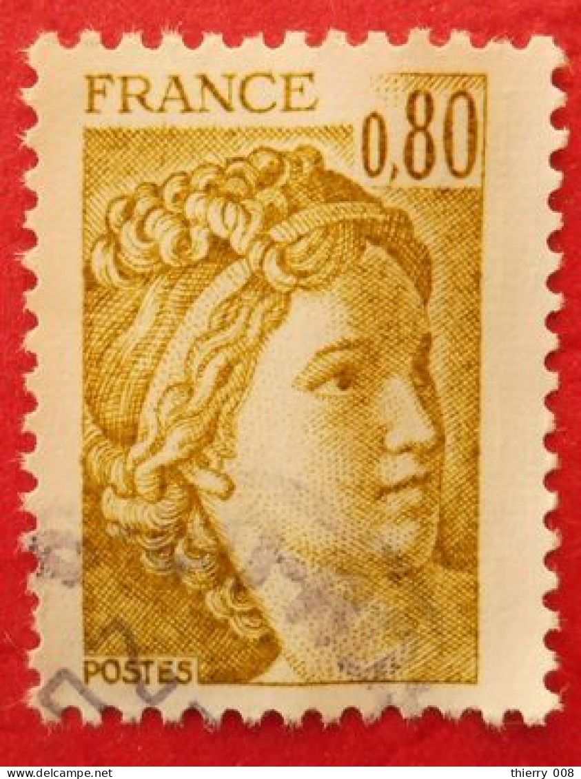 1971 France 1977/78 Oblitéré Sabine D’après Louis David 80c Jaune Olive - Usati