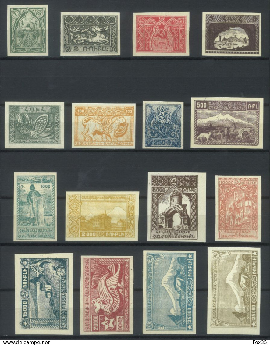 Armenia 1919-1923, 1921 First Constantinople Pictorials Issue Set, Imperforated, Sold As Genuine, CV 57€ - Arménie