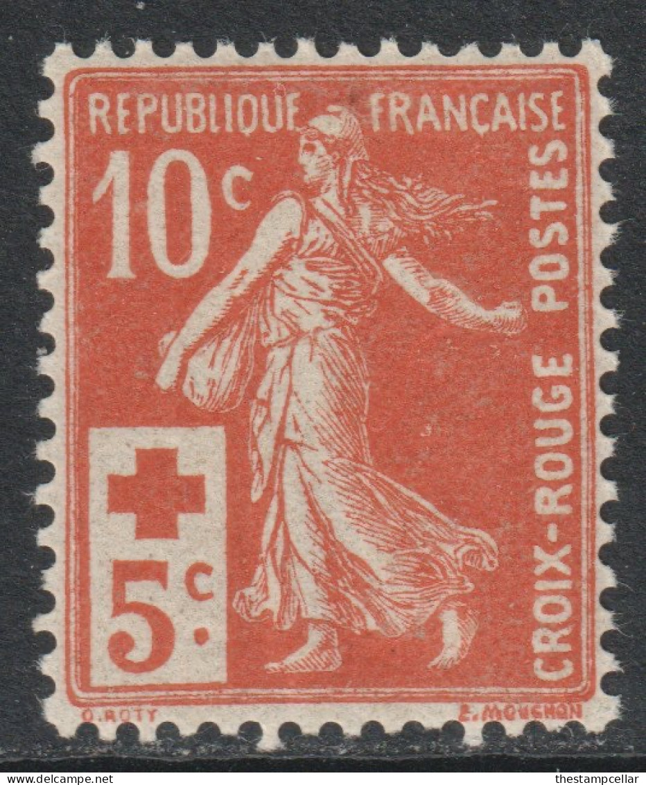 France Scott B2 - SG352, 1914 Red Cros Fund 10c + 5c MH* - Neufs