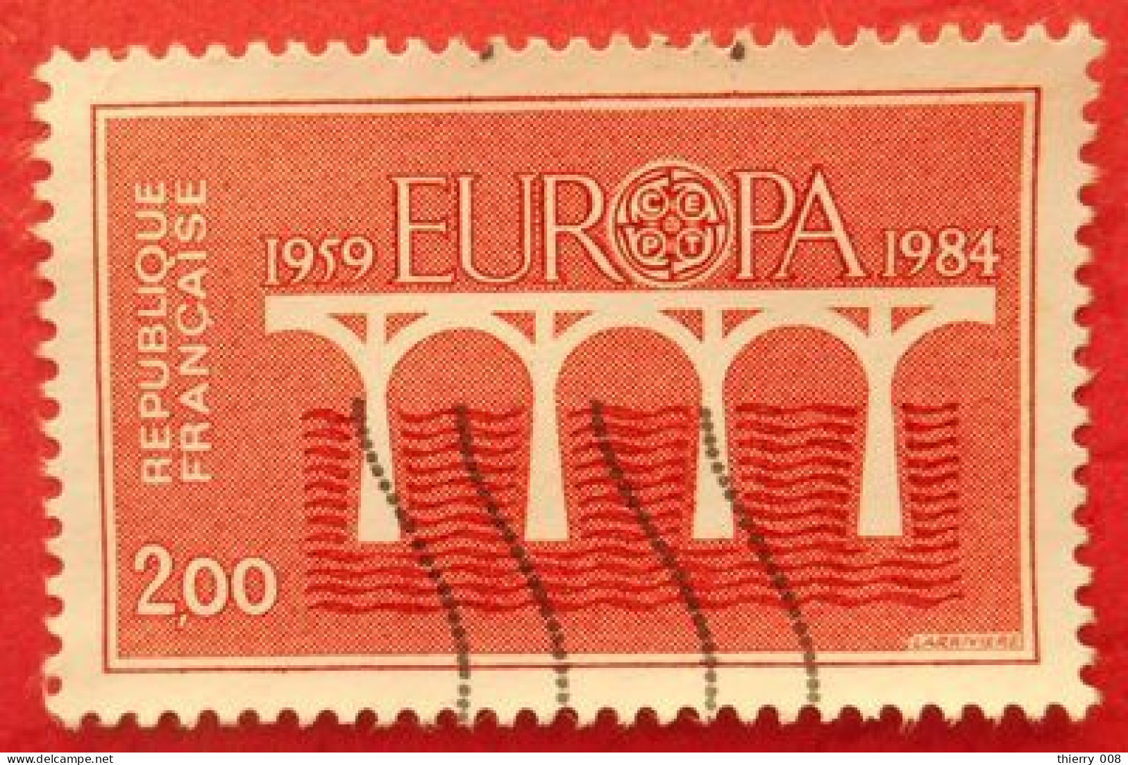 2309 France 1984 Oblitéré Europa Pont De La Coopération Européenne - Gebraucht