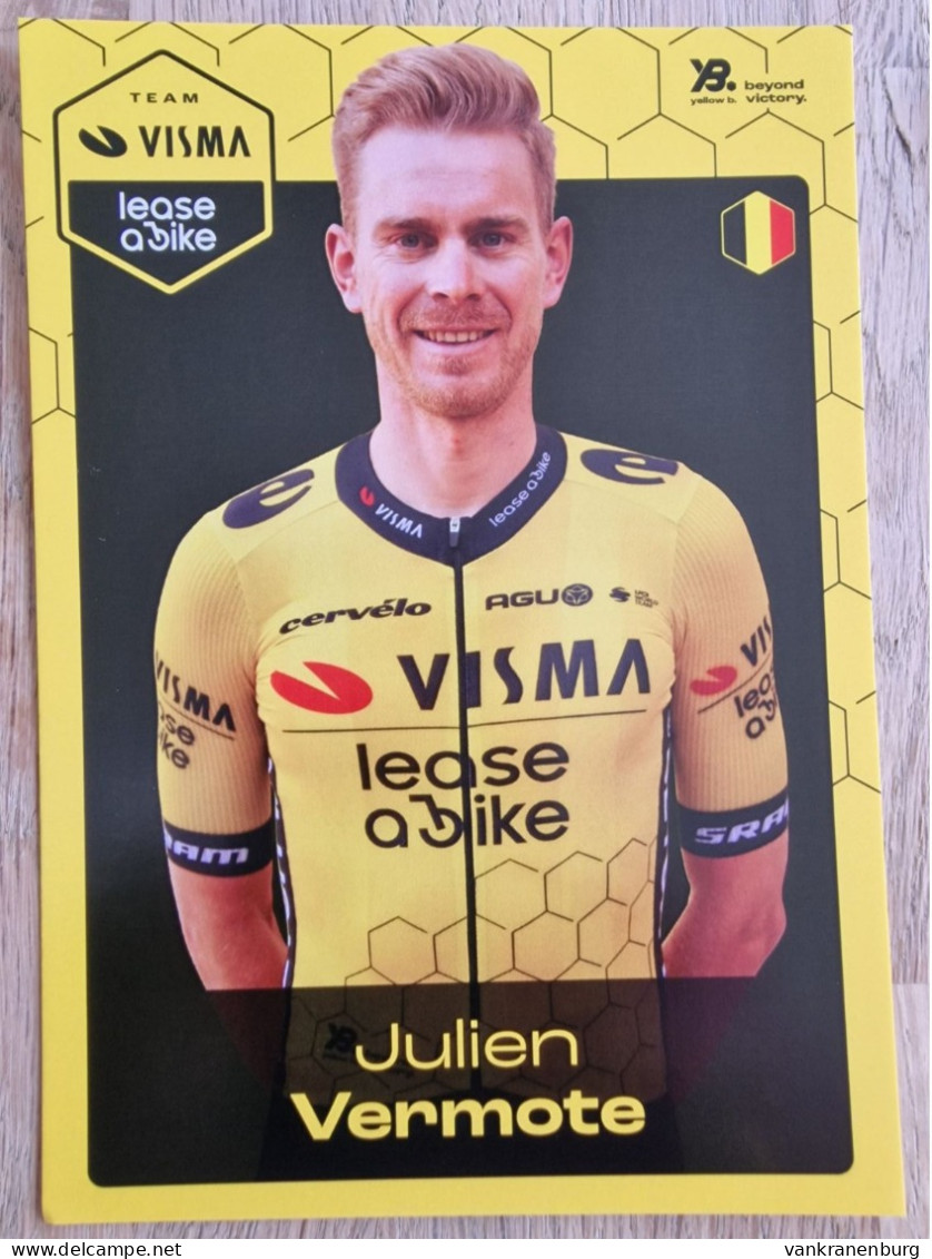 Card Julien Vermote - Team Visma-Lease A Bike - 2024 - Cycling - Cyclisme - Ciclismo - Wielrennen - Cycling