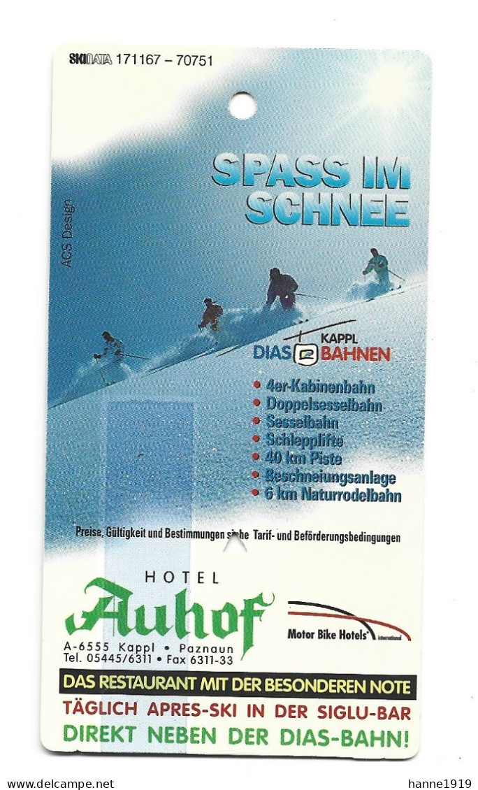 Hotel Auhof Motor Bike Hotels Spass Im Schnee Kappl Paznaun Etiquette Visitekaartje Htje - Cartes De Visite