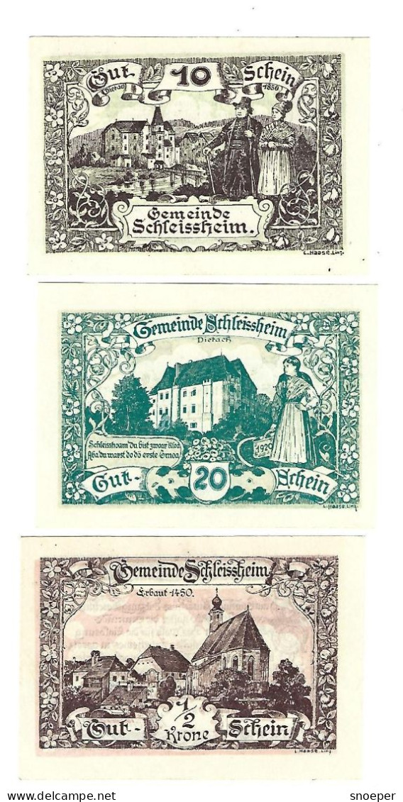 **Austria Notgeld   Schleisscheim Serie Compleet 961a - Autriche
