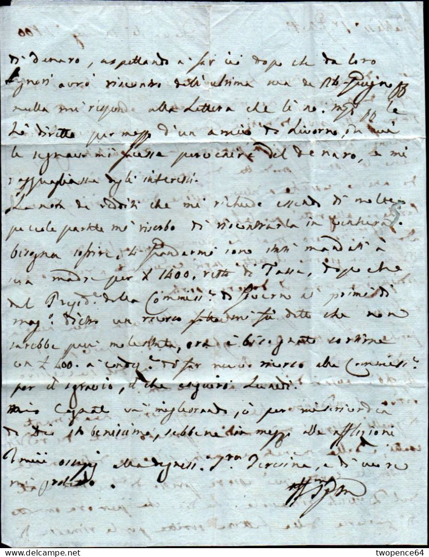 B10 - LETTERA  PREFILATELICA DA GENOVA A MILANO 1800 - ...-1850 Préphilatélie