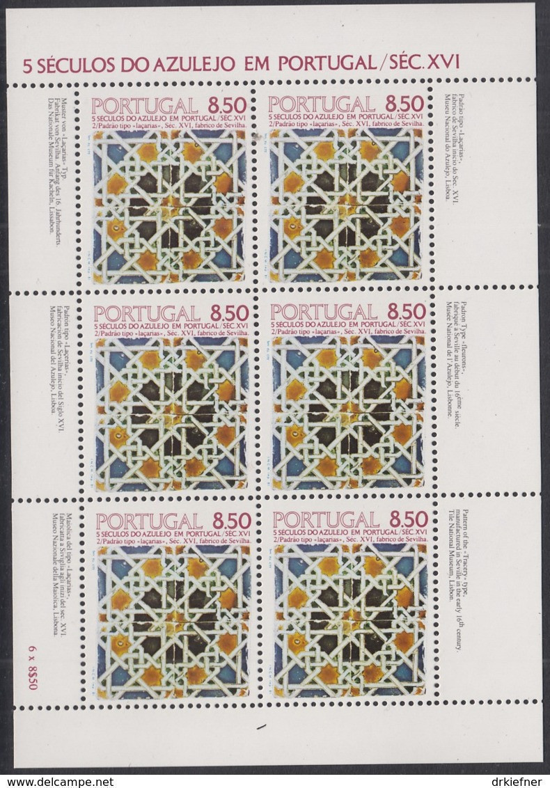 PORTUGAL  1535, Kleinbogen, Postfrisch **, 500 Jahre Azulejos In Portugal, 1981 - Blokken & Velletjes