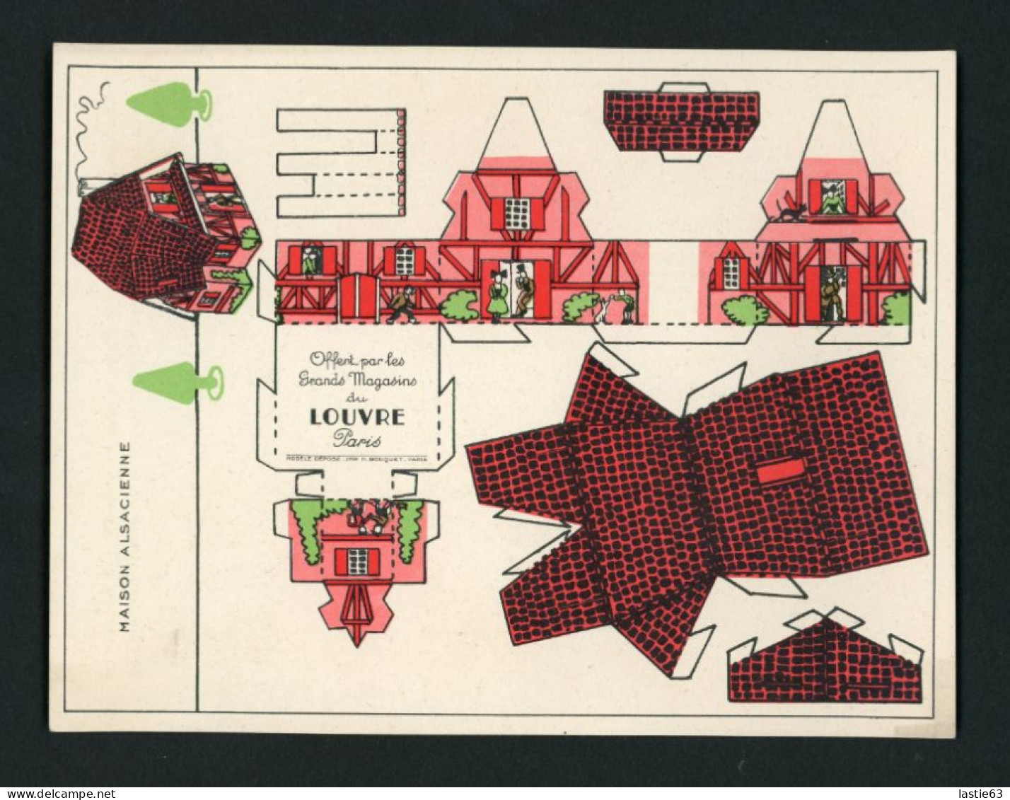 CHROMO Système  Cartonné Découpage Grands Magasins Du Louvre Maison Alsacienne - Autres & Non Classés