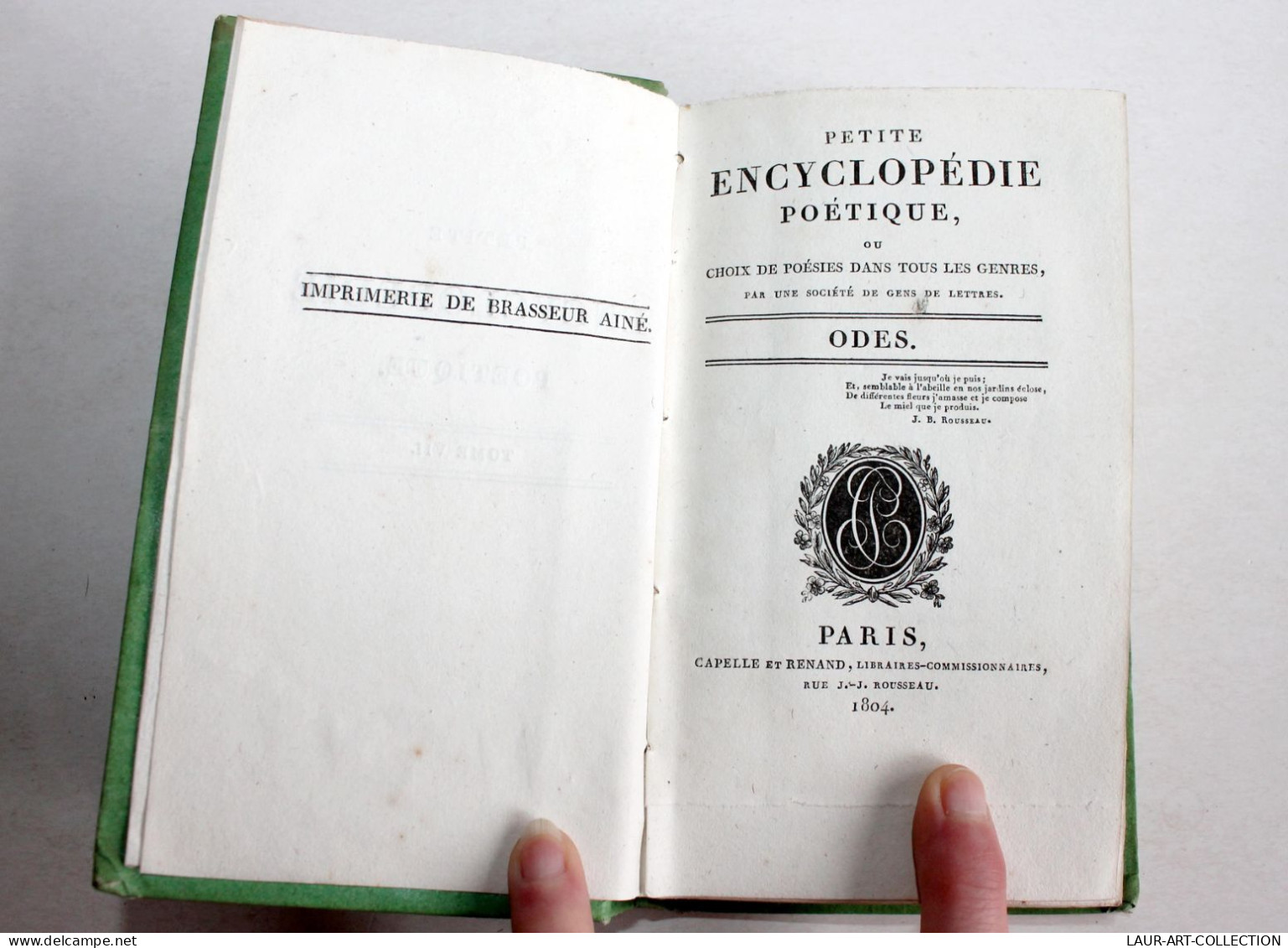 PETITE ENCYCLOPEDIE POETIQUE CHOIX POESIES TOUS GENRES CONTENANT 50 ODES 1804 T7 / ANCIEN LIVRE XIXe SIECLE (1803.184) - Auteurs Français