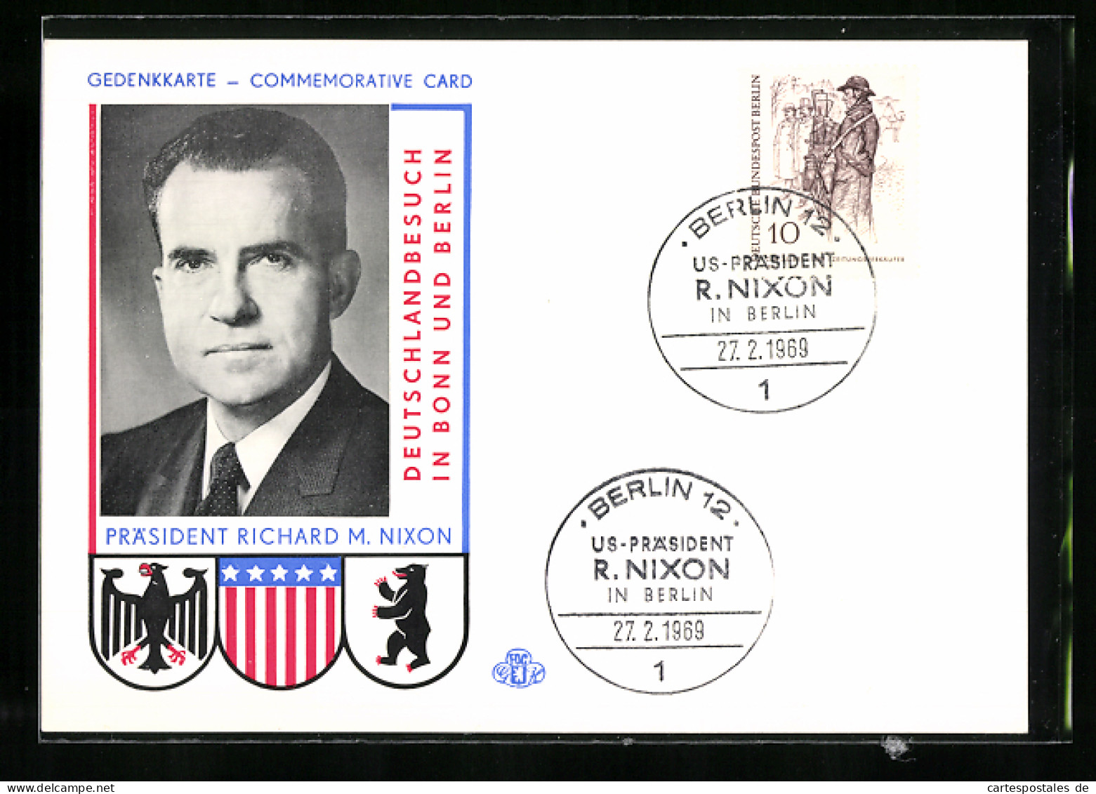 AK Präsident Der USA Richard Nixon Zu Besuch In Bonn Und Berlin 1969  - Politieke En Militaire Mannen