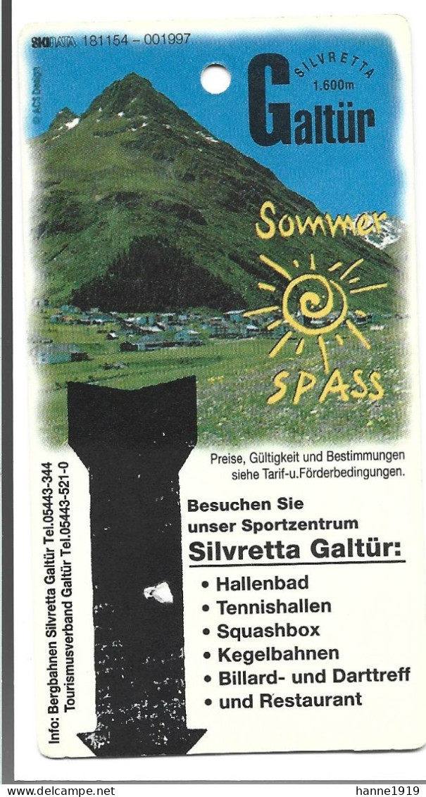 Silvretta Galtur Sommer Spass Sportzentrum Etiquette Visitekaartje Htje - Visiting Cards