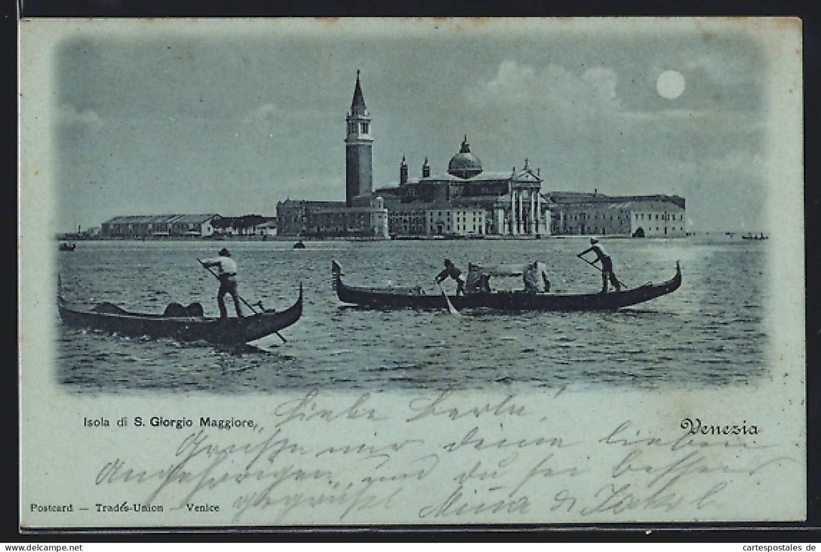 Cartolina Venezia, Isola Di S. Giorgio Maggiore, Gondeln  - Venezia