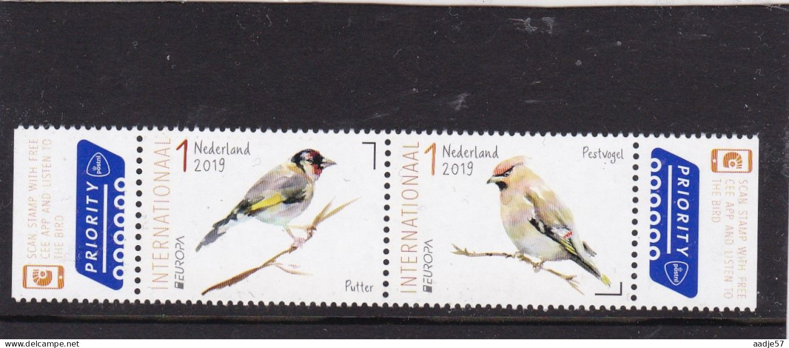 Netherlands Pays Bas 2019 Putter Goldfinch En Pestvolgel Waxwing MNH** - Neufs