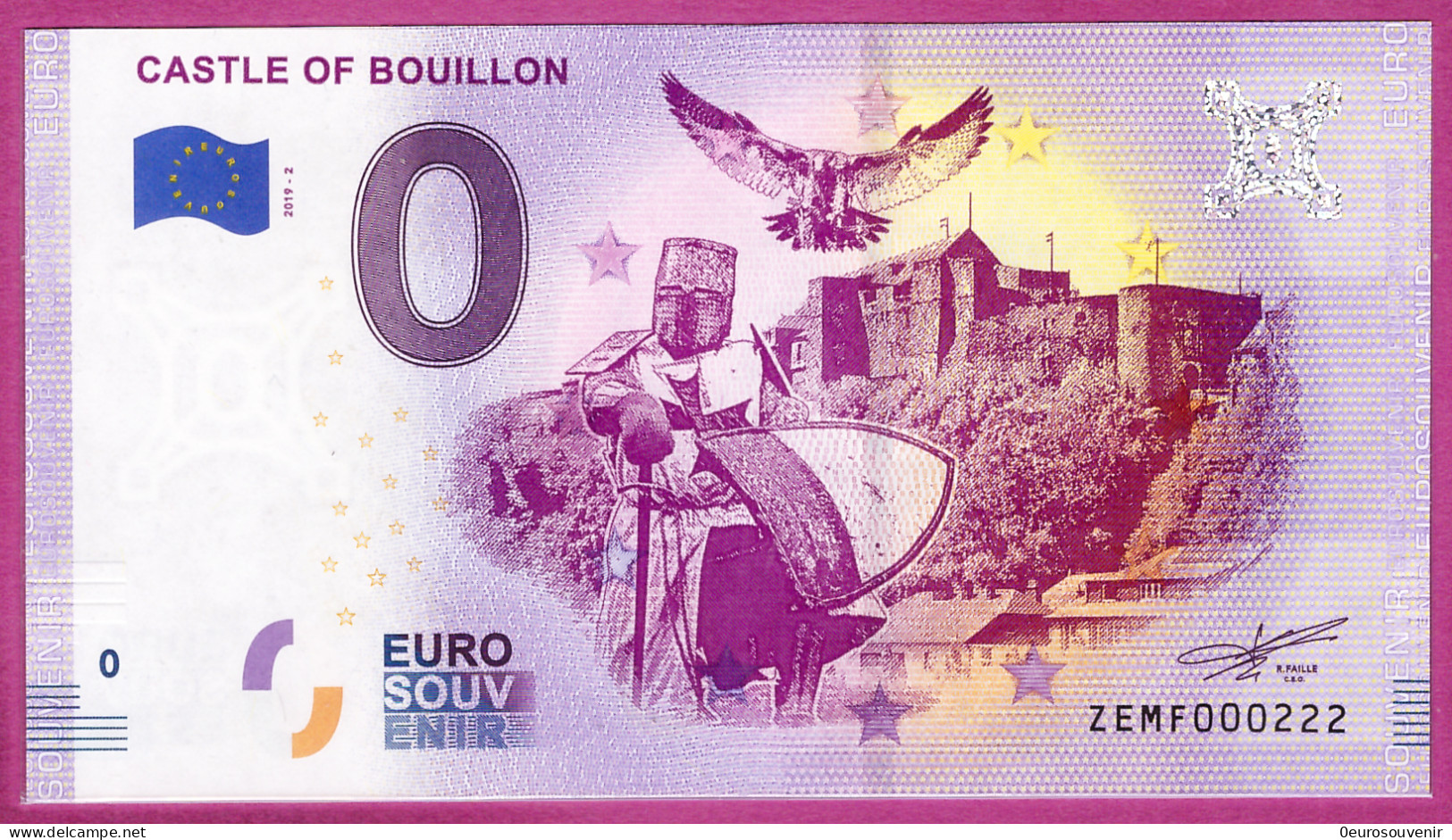 0-Euro ZEMF 2019-2 # 222 ! CASTLE OF BOUILLON - Pruebas Privadas