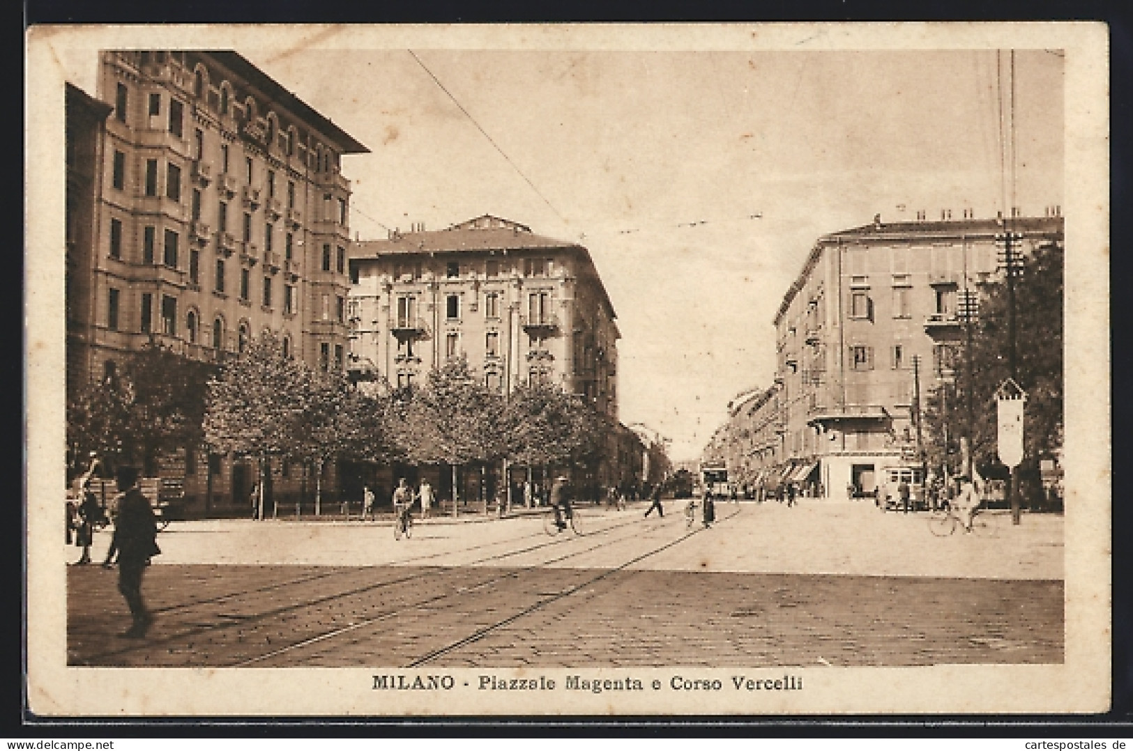 Cartolina Milano, Piazzale Magenta E Corso Vercelli  - Milano (Milan)