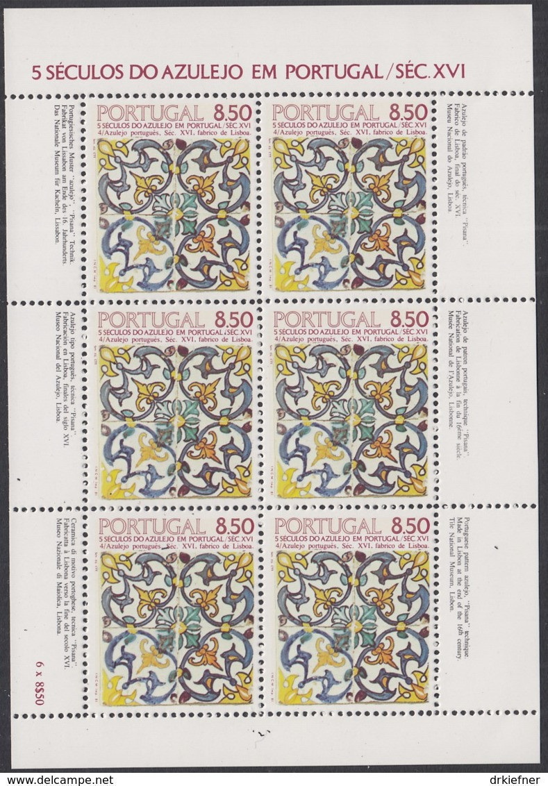 PORTUGAL  1548, Kleinbogen, Postfrisch **, 500 Jahre Azulejos In Portugal, 1981 - Hojas Bloque