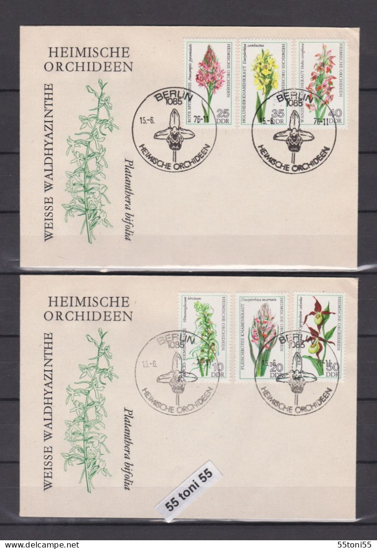 1974 Flora - Flowers Orchids Mi-2135/40 3 FDC  DDR/Germany - Orchidées