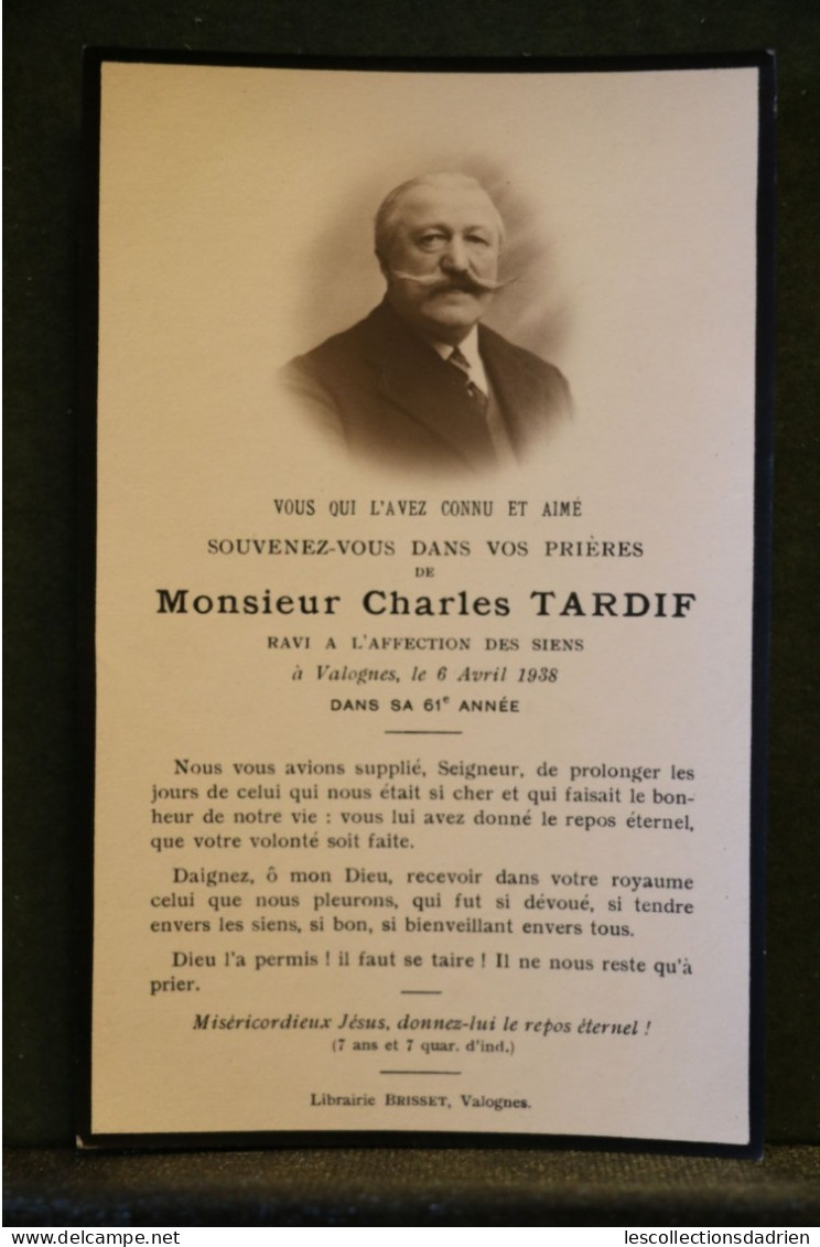 Image mortuaire 1938 Monsieur Charles Tardif Valognes  -  doodsprentje Bidprentje