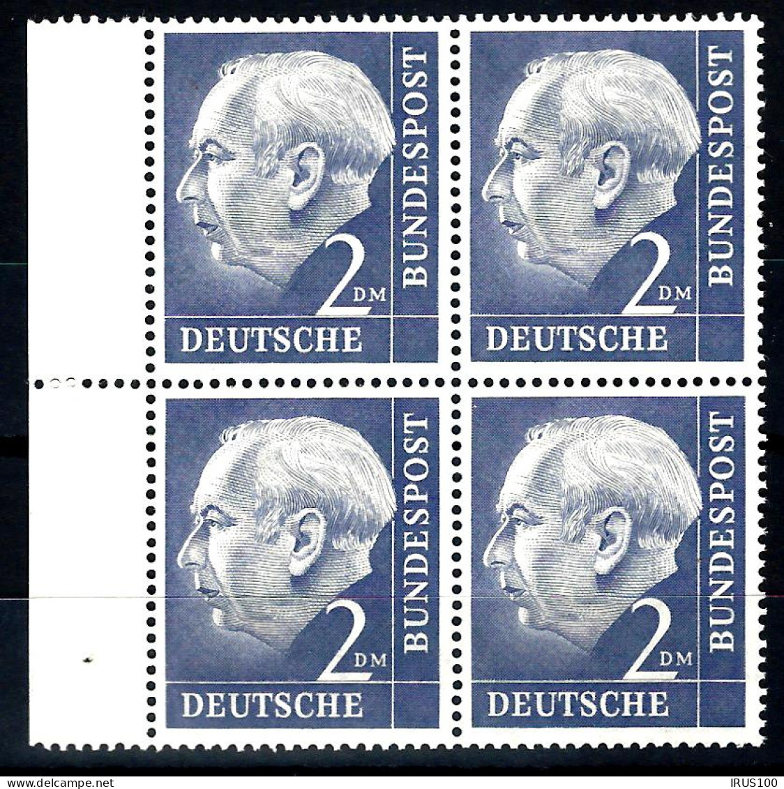 Bund BRD Heuss Bloc De 4 Du 2DM **  MNH - Unused Stamps