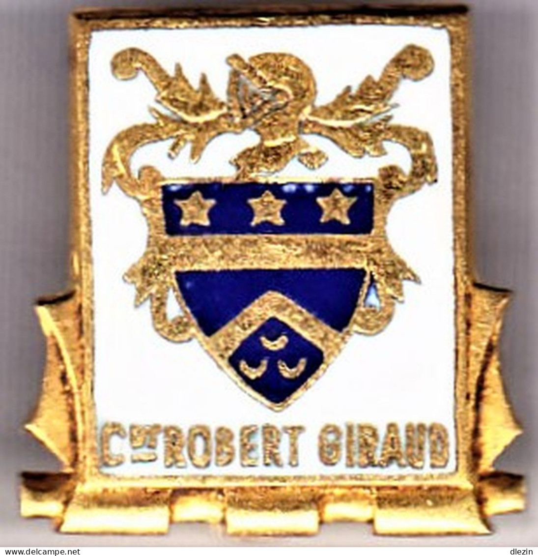 Commandant Robert Giraud. Aviso. émail Grand Feu. Insigne De Boutonnière. P.Arthus Bertrand. - Heer