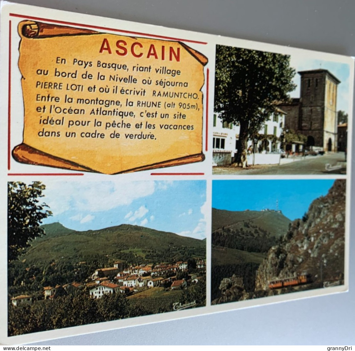 64 Ascain 3 Vues Montagne La Rhune 905m Petit Train Auberge -ed Thouand 1057 - Ascain