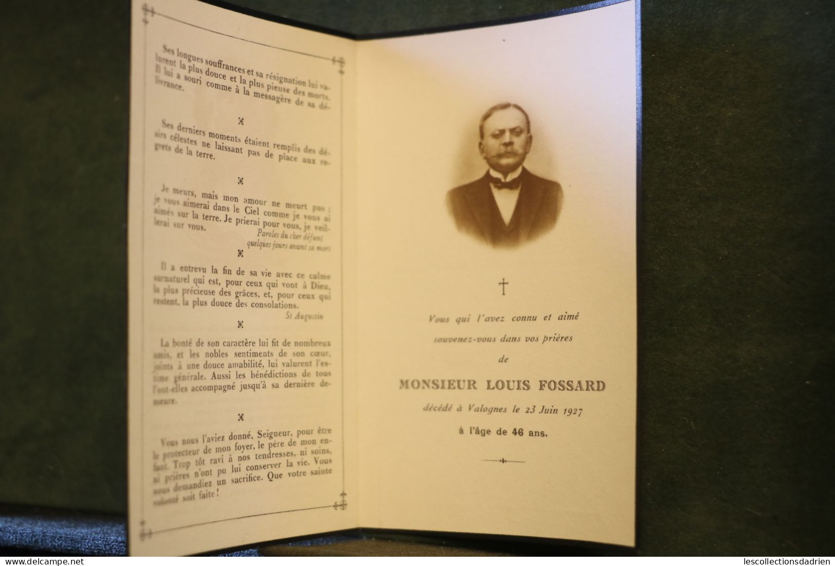 Image Mortuaire 1927 Monsieur Fossard  Valognes  -  Doodsprentje Bidprentje - Todesanzeige