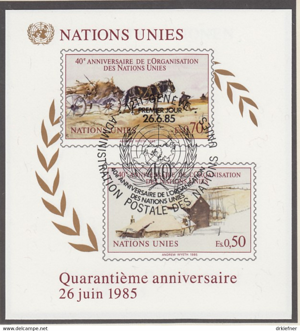 UNO GENF  Block 3, Gestempelt, 40 Jahre UNO, 1985 - Blocs-feuillets