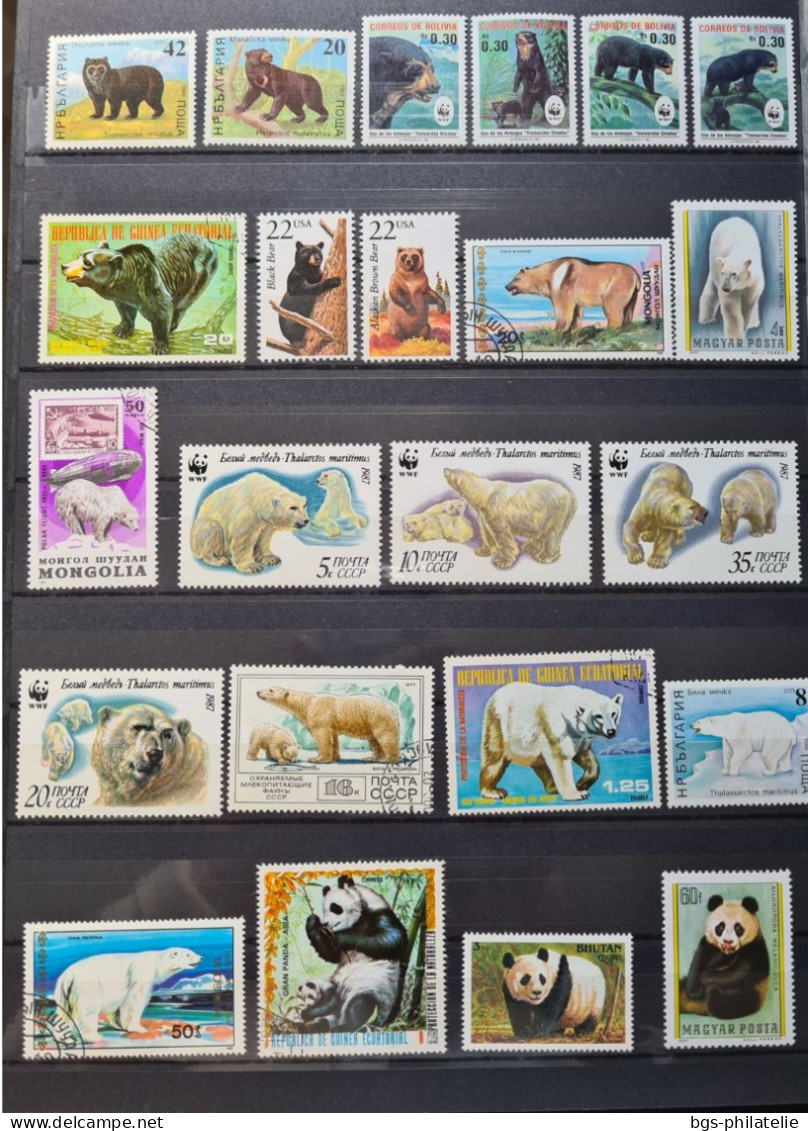 Collection de timbres sur le thème des Animaux.