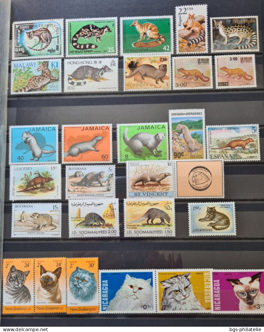 Collection de timbres sur le thème des Animaux.