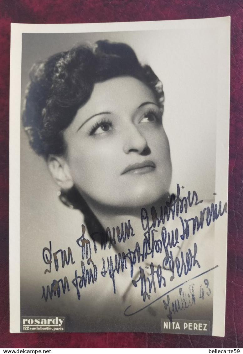 Célébrité NITA PEREZ Dédicace 1943 Photo ROSARDY - Foto Dedicate