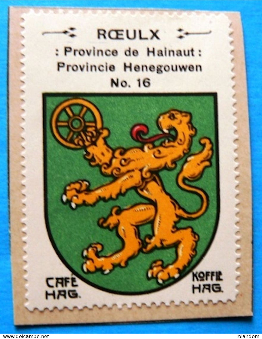 Hainaut N016 Le Roeulx Timbre Vignette 1930 Café Hag Armoiries Blason écu TBE - Tè & Caffè