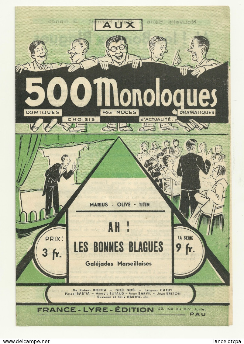 REVUE HUMOUR 1943 / AH LES BONNES BLAGUES - GALEJADES MARSEILLAISES - 1900 - 1949