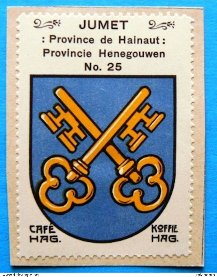 Hainaut N025 Jumet Timbre Vignette 1930 Café Hag Armoiries Blason écu TBE - Thee & Koffie