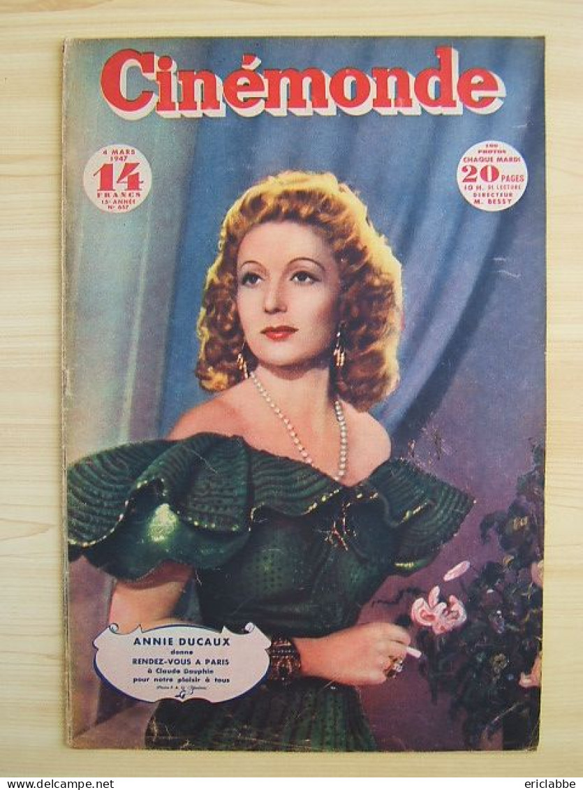 Cinémonde 1947 N°657 Annie Ducaux - Rhonda Fleming-Miss Cinémonde Maud Lamy-Tino Rossi - Cinema/Televisione