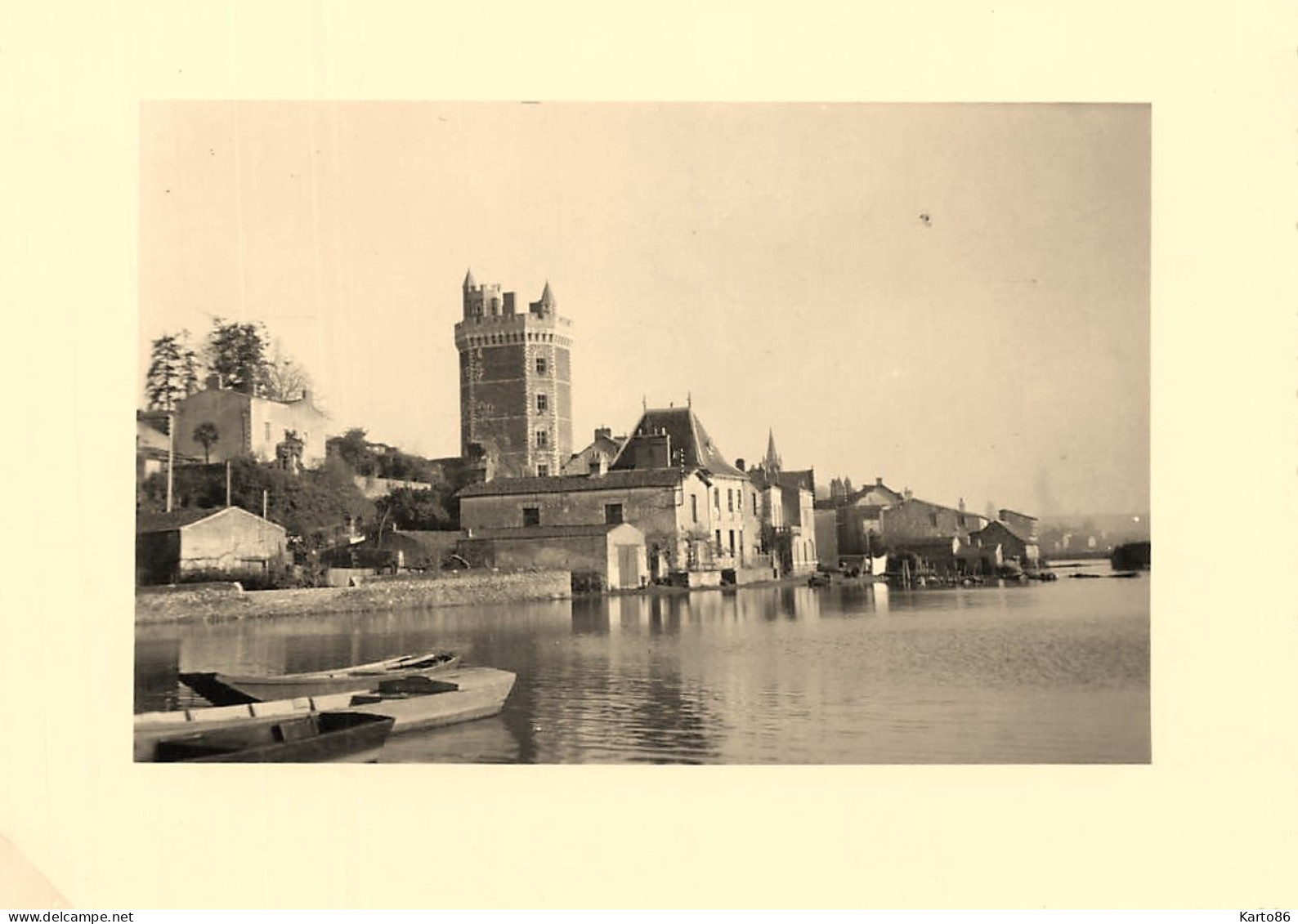 Oudon * Coin Du Village , Inondations Crue ? * Photo Ancienne 10.5x8cm - Oudon