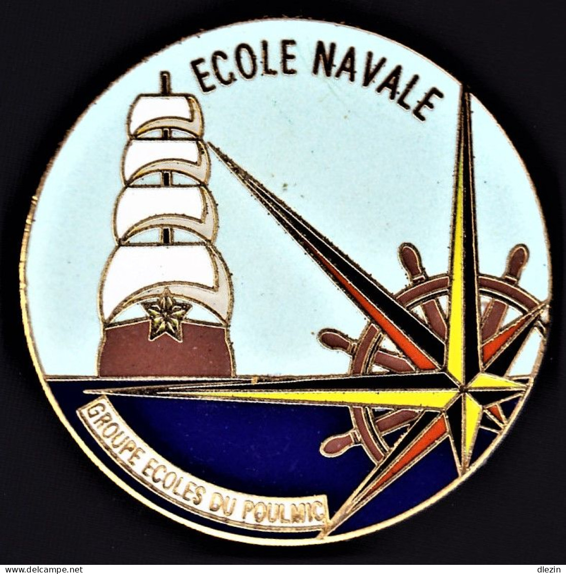 Ecole Navale. Groupe Des Ecoles Du Poulmic. Rondache émaillée. Jean Yves Ségalin. - Esercito